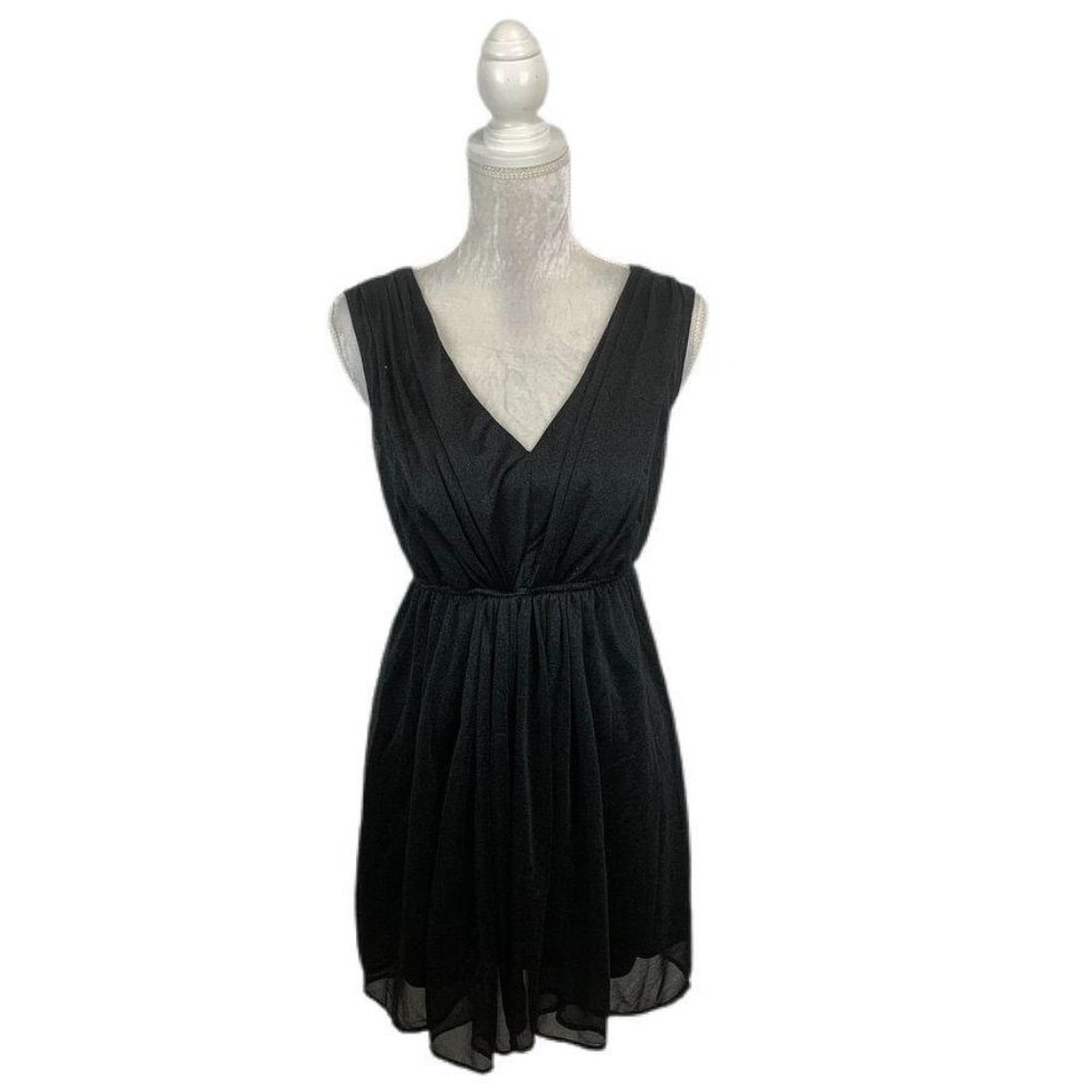Rachael & Chloe Sparkly Black Dress Draped Grecian